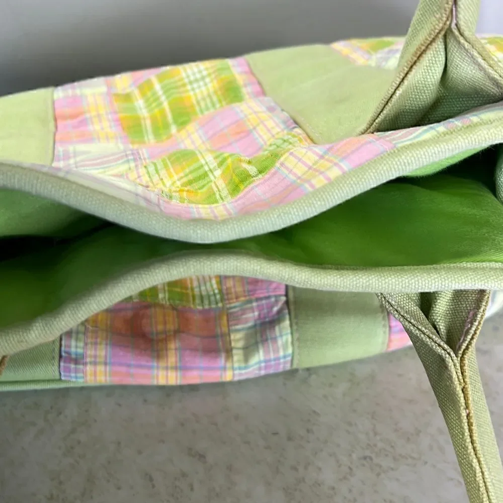 RED Pastel Patchwork Tote Bag